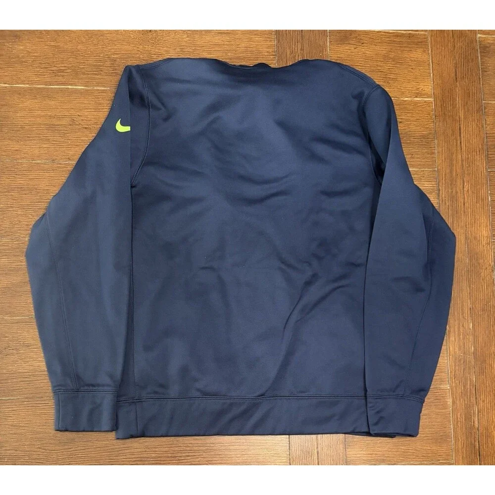 Men’s Seattle Seahawks Size M Nike Therma Fit Navy Hoodie Sweatshirt NFL